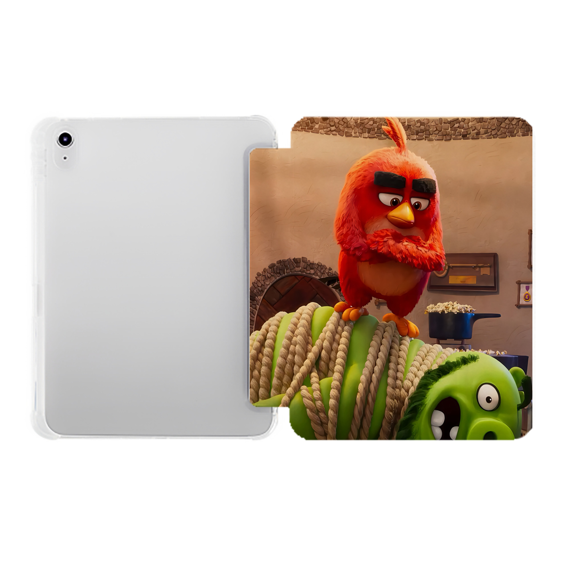 （画像用） Angry Birds アングリーバード IPad ケース ペン収納付き 三つ折りスタンド PUレザー×シリコン 対応機種9.5/10.5/10.9インチ